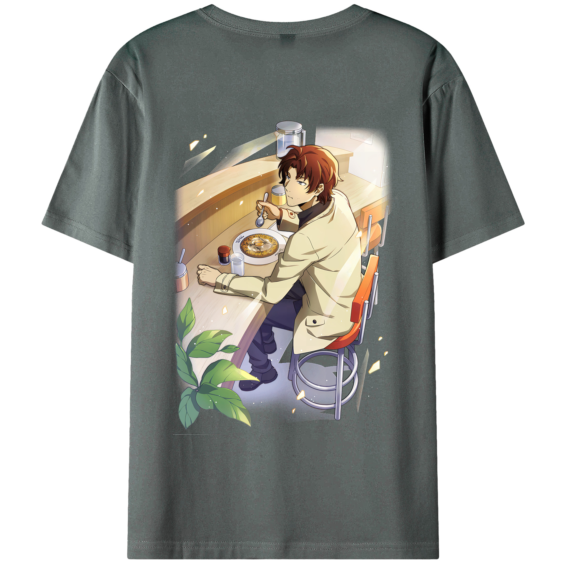 （画像用） 文豪ストレイドッグス Bungo Stray Dogs 綿100％ メンズ半袖Tシャツ（バックプリント） 通気性